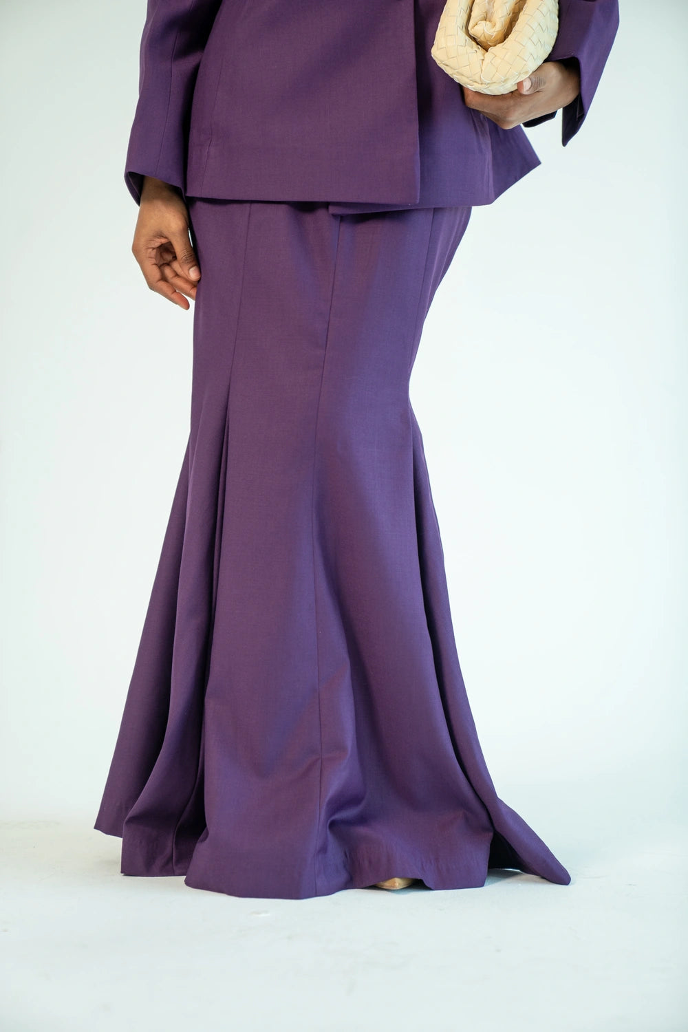 WAHDA — Blazer & Mermaid Skirt Set (Plum Mist)
