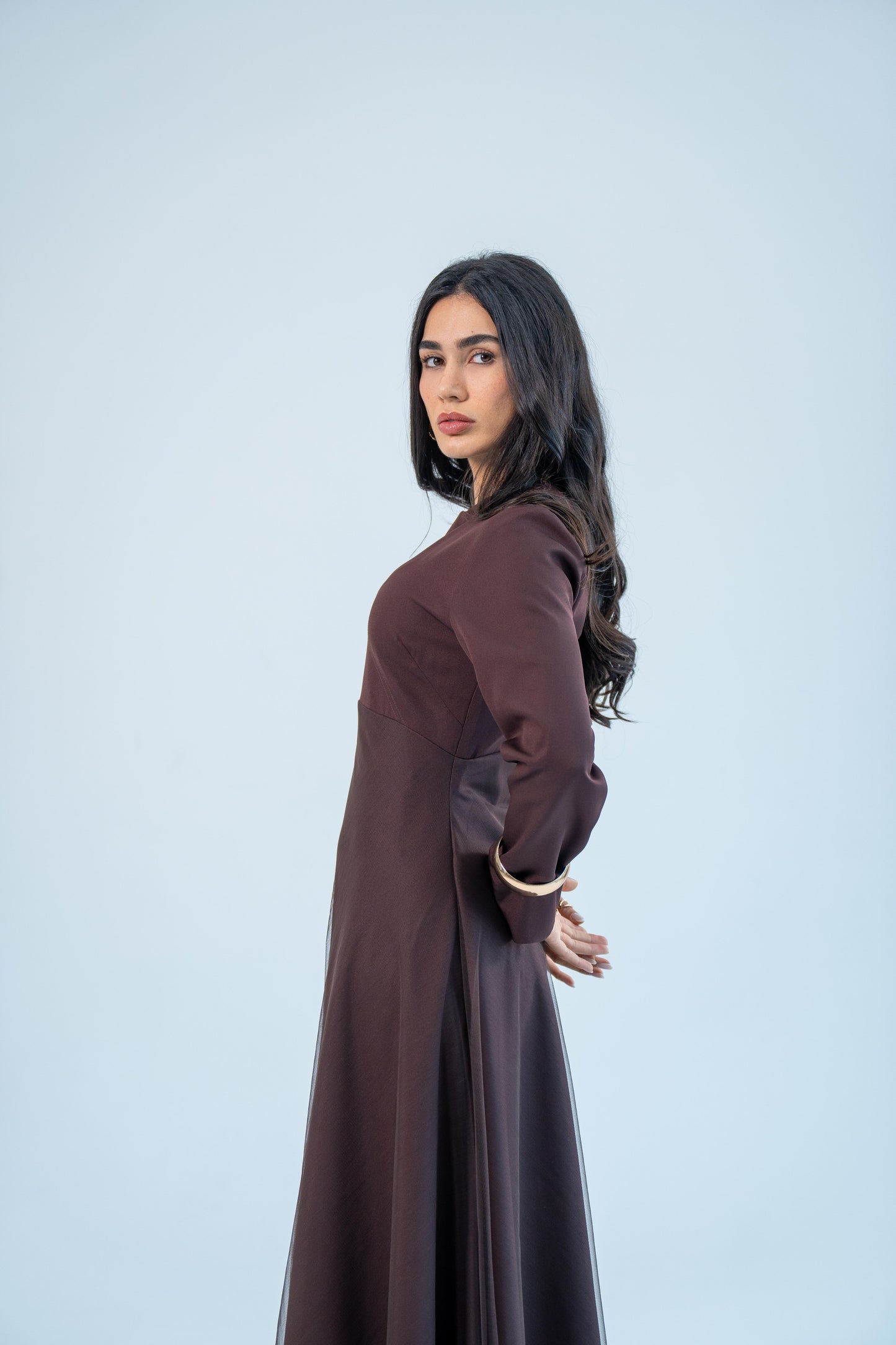 NURAAN — Occasion Flair Dress (Cocoa bliss)