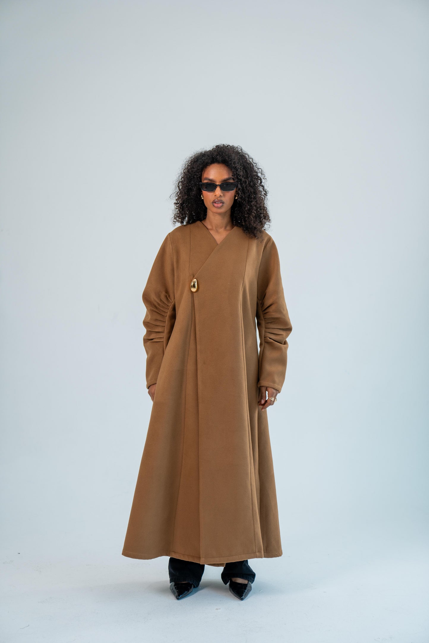 AMAN — Wool Coat Abaya (Toasted caramel)