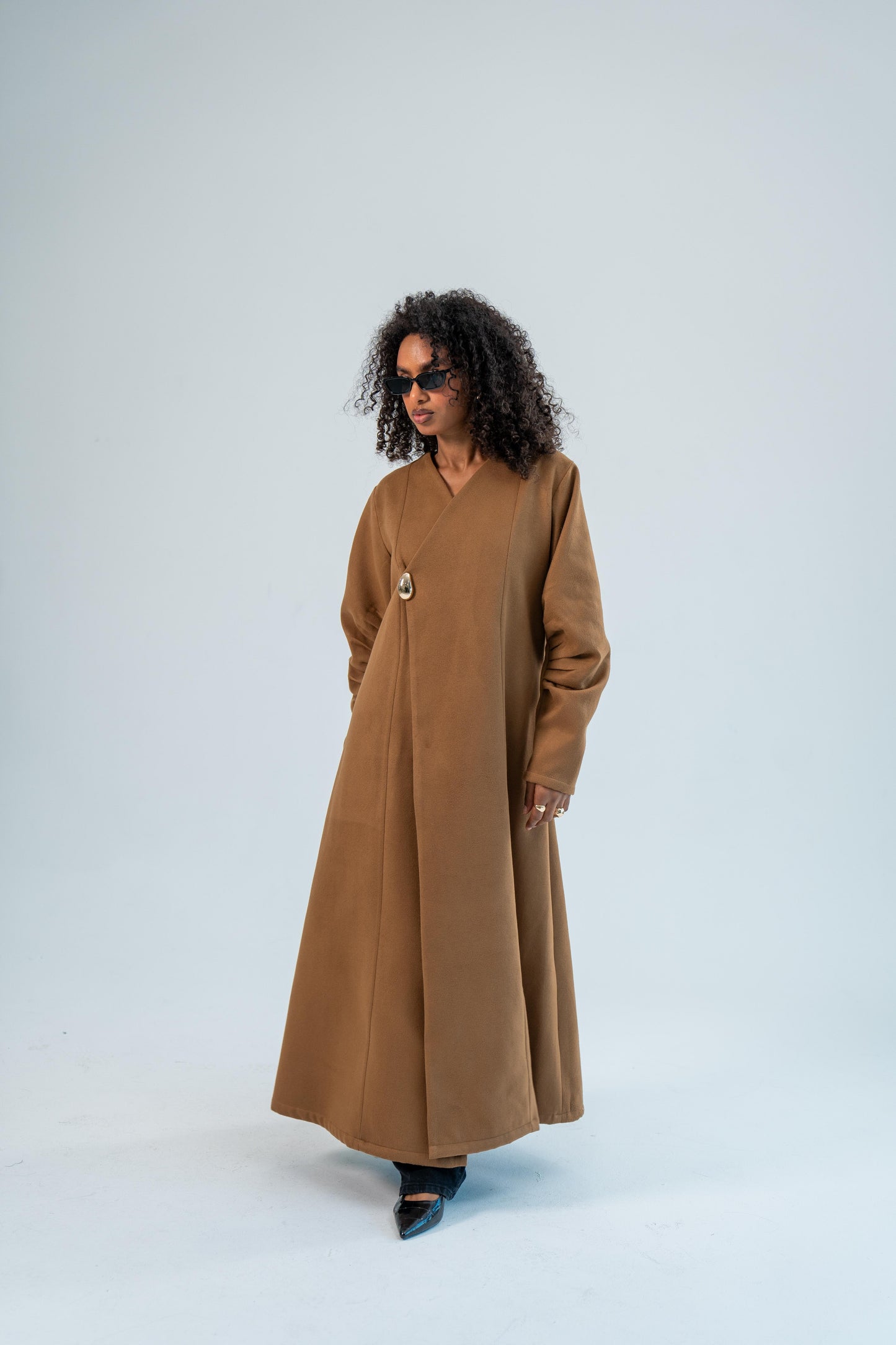 AMAN — Wool Coat Abaya (Toasted caramel)
