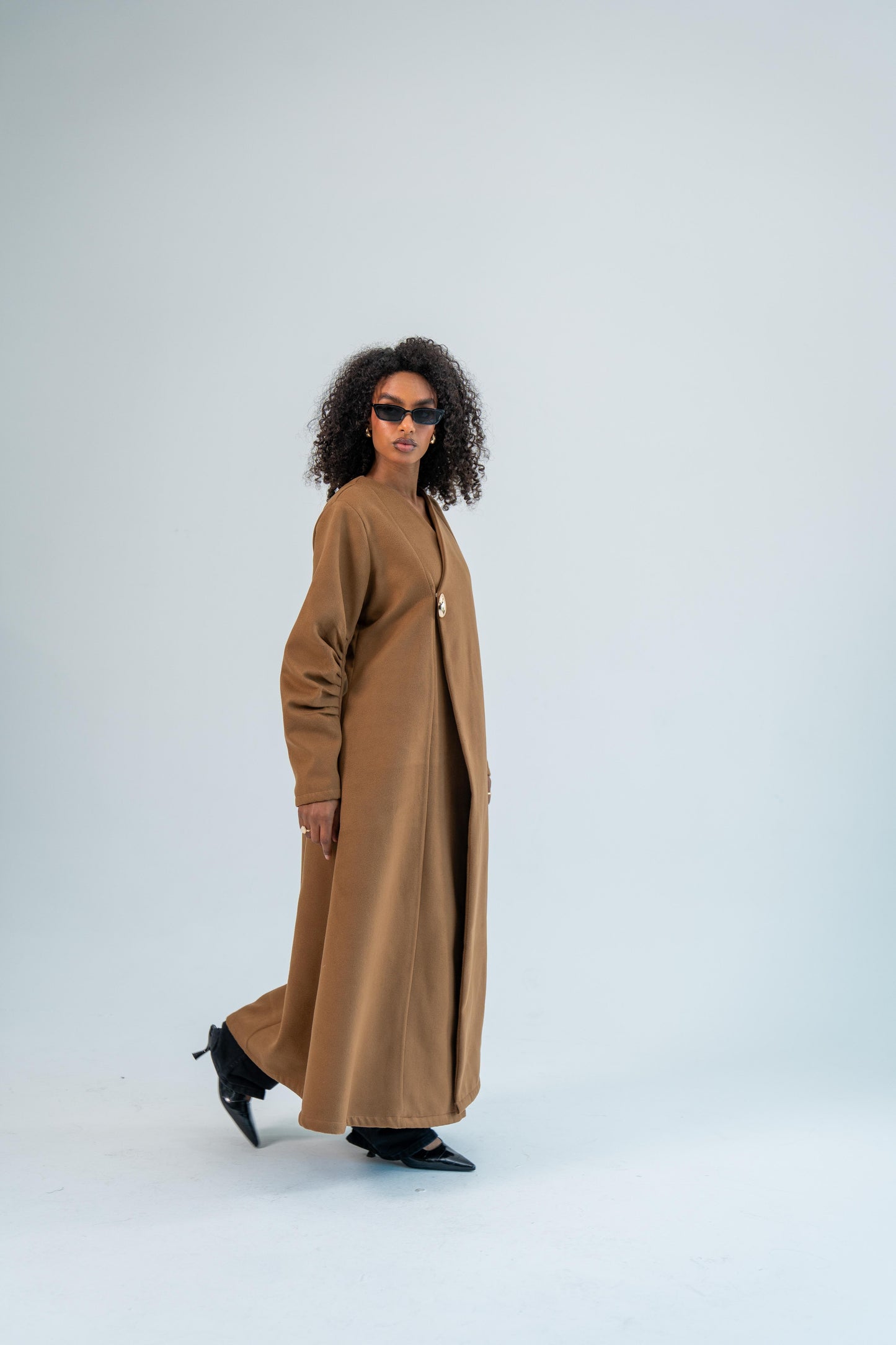AMAN — Wool Coat Abaya (Toasted caramel)