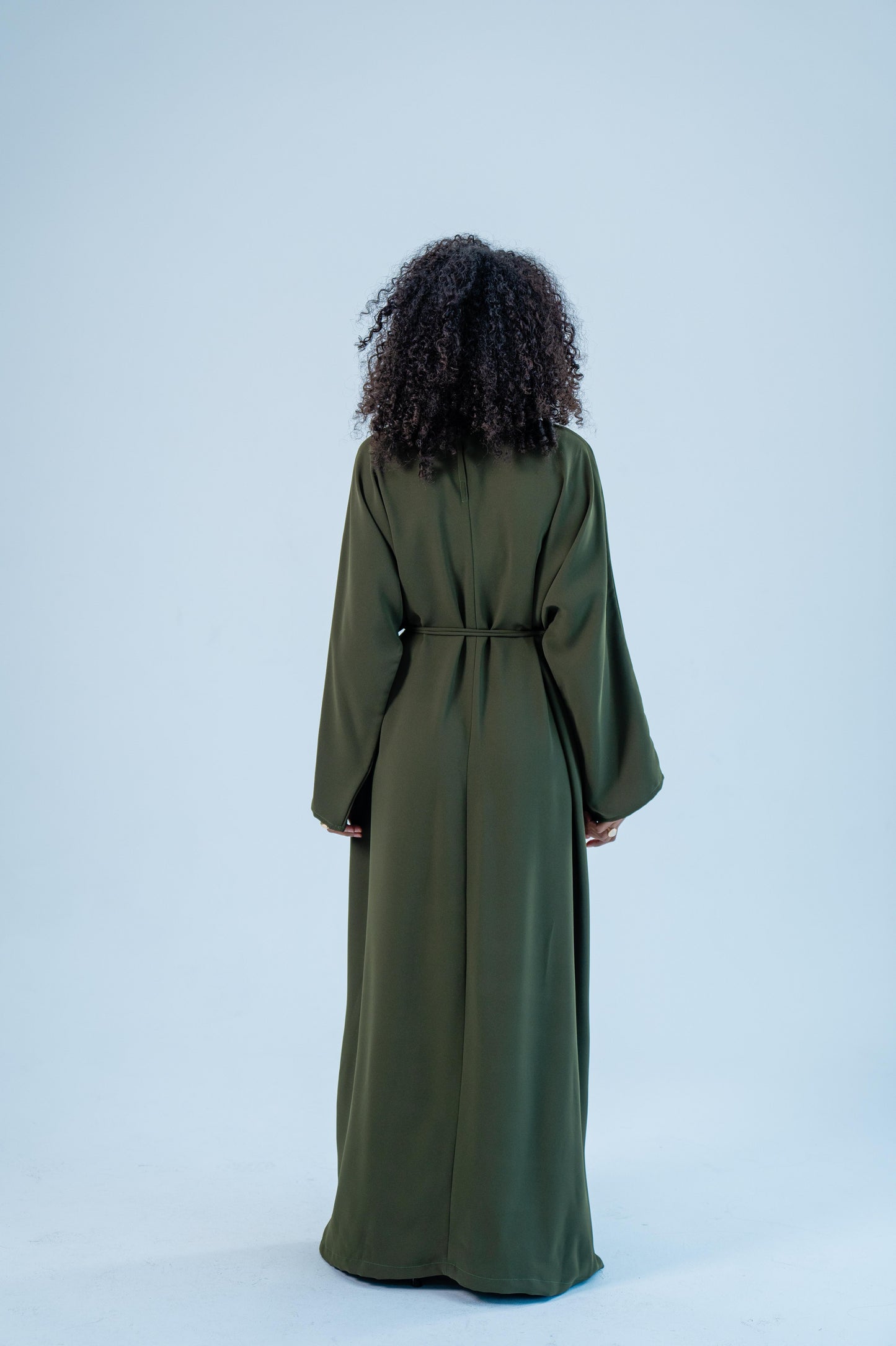 SUKOON — Free-Size Tie Abaya (Earthy olive)