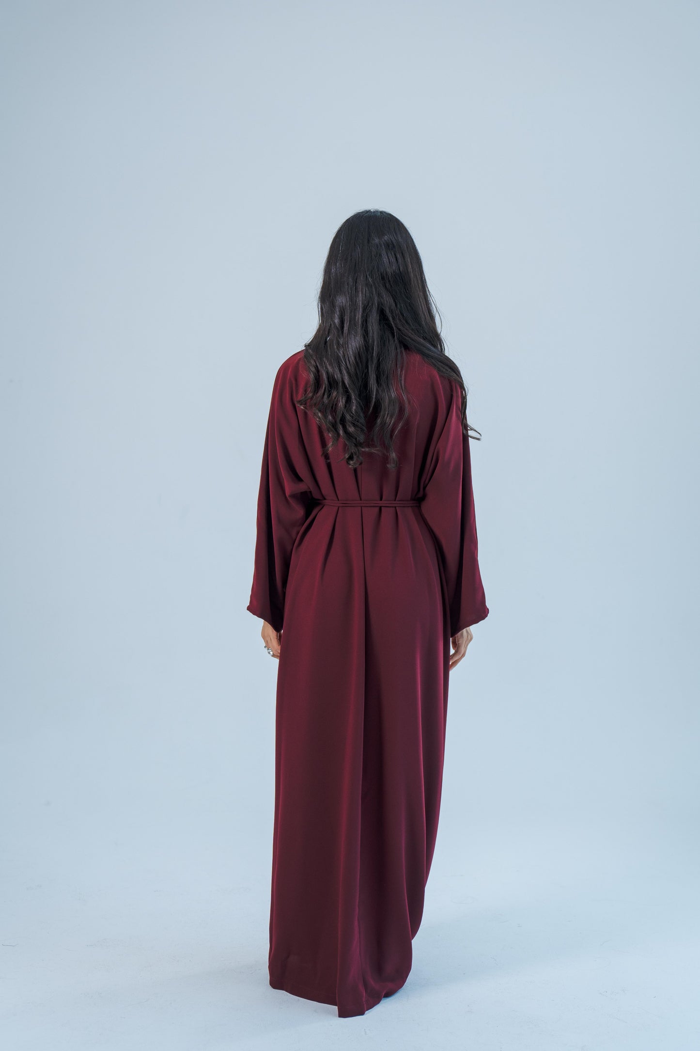 SUKOON — Free-Size Tie Abaya (Roselle Rouge)