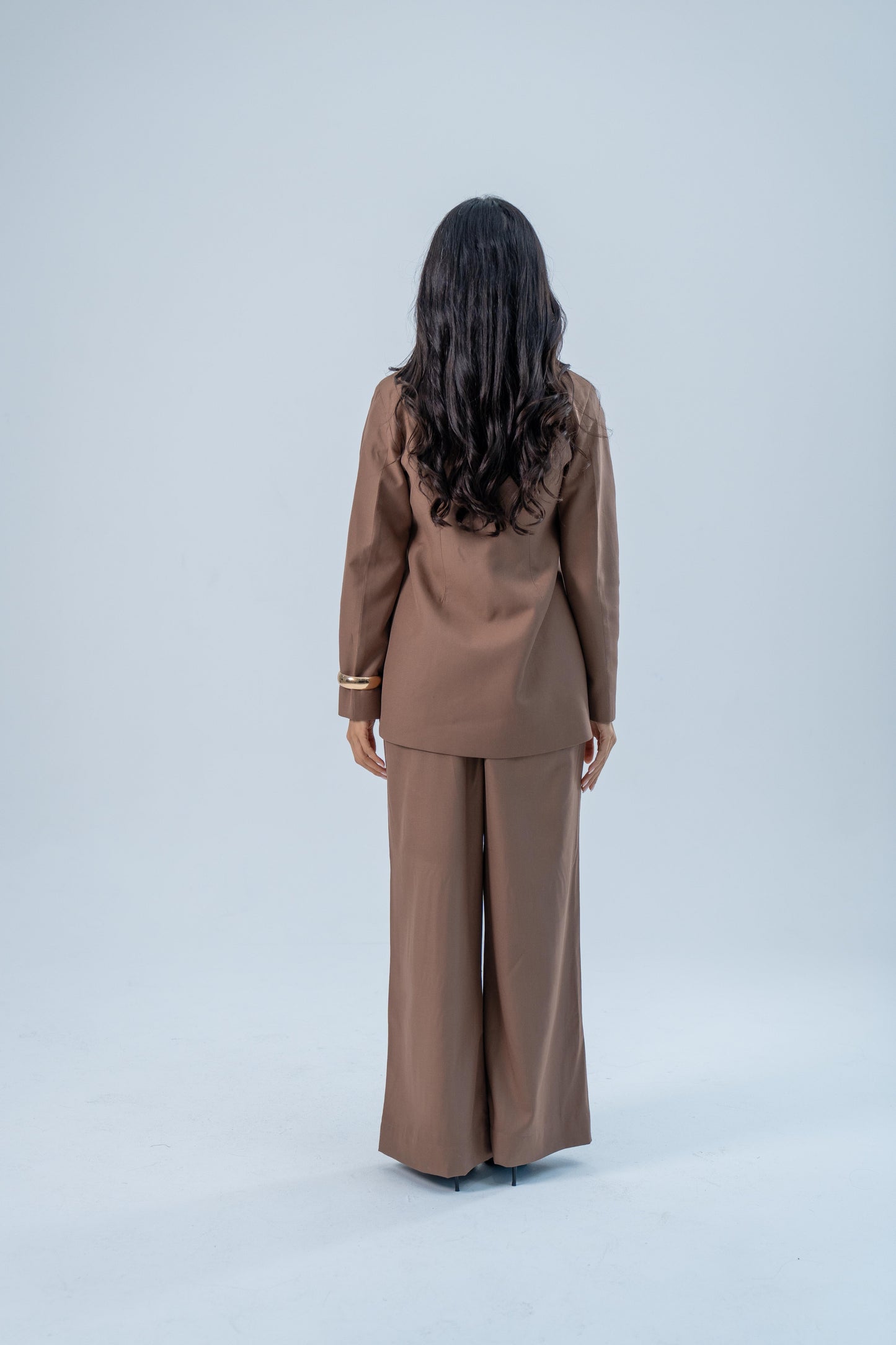 ASEEL — Side Button Blazer Set (Amber)