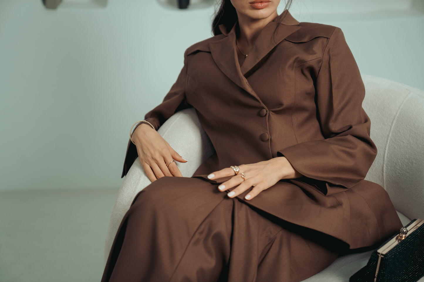 WAHDA — Blazer & Mermaid Skirt Set (Midnight Mocha)